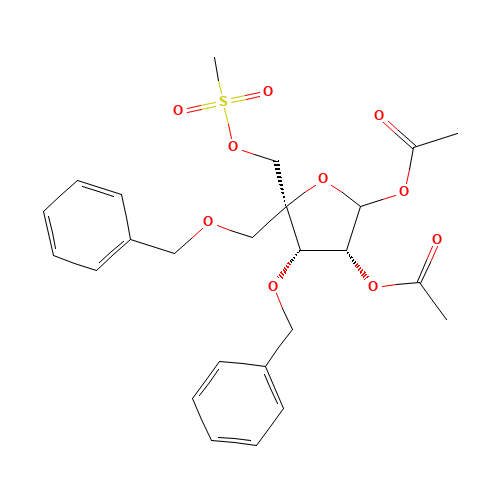 [(3R,4S,5S)-2-acetyloxy-5-(methylsulfonyloxymethyl)-4-phenylmethoxy-5-(phenylmethoxymethyl)oxolan-3-yl] acetate (CAS: 221229-65-8) - Related Chemical Product