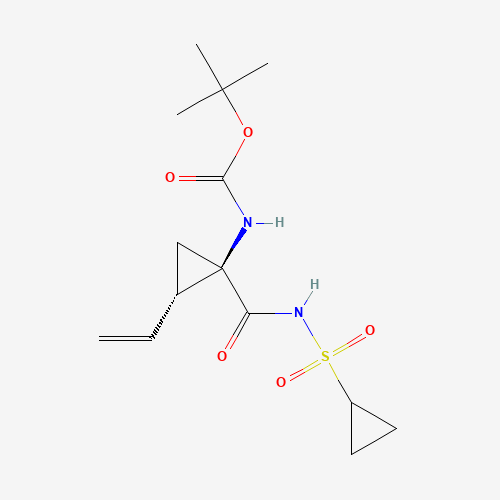 tert-butyl N-[(1R,2S)-1-(cyclopropylsulfonylcarbamoyl)-2-ethenylcyclopropyl]carbamate (CAS: 630421-48-6) - Chemical Structure and Molecular Formula 