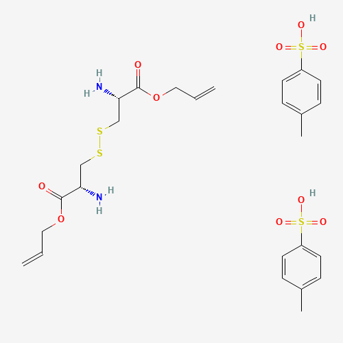 4-methylbenzenesulfonic acid;prop-2-enyl (2R)-2-amino-3-[[(2R)-2-amino-3-oxo-3-prop-2-enoxypropyl]disulfanyl]propanoate (CAS: 142601-71-6) - Chemical Structure and Molecular Formula 