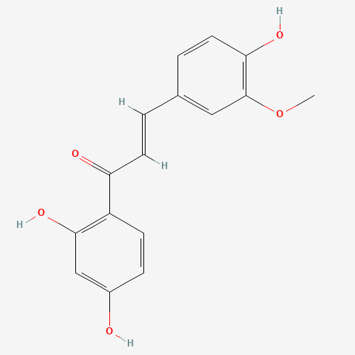 (E)-1-(2,4-dihydroxyphenyl)-3-(4-hydroxy-3-methoxyphenyl)prop-2-en-1-one (CAS: 34000-39-0) - Chemical Structure and Molecular Formula 