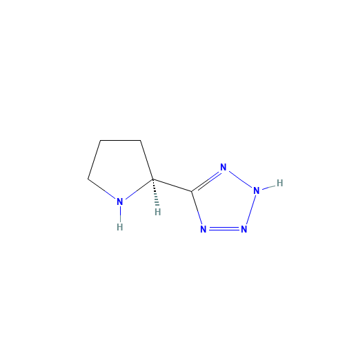 5-[(2S)-pyrrolidin-2-yl]-2H-tetrazole (CAS: 33878-70-5) - Chemical Structure and Molecular Formula 