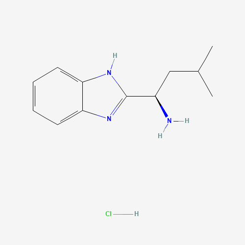 (1R)-1-(1H-benzimidazol-2-yl)-3-methylbutan-1-amine;hydrochloride (CAS: 1235643-62-5) - Chemical Structure and Molecular Formula 