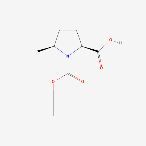 (2S,5S)-5-methyl-1-[(2-methylpropan-2-yl)oxycarbonyl]pyrrolidine-2-carboxylic acid (CAS: 334769-80-1) - Chemical Structure and Molecular Formula 