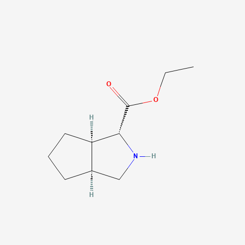 ethyl (3R,3aR,6aS)-1,2,3,3a,4,5,6,6a-octahydrocyclopenta[c]pyrrole-3-carboxylate (CAS: 864185-81-9) - Chemical Structure and Molecular Formula 