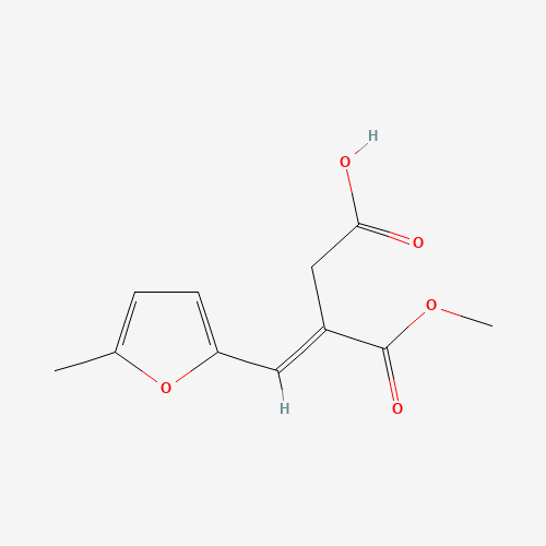 (E)-3-methoxycarbonyl-4-(5-methylfuran-2-yl)but-3-enoic acid (CAS: 37978-59-9) - Chemical Structure and Molecular Formula 