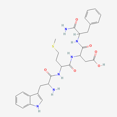 (3S)-3-[[(2S)-2-[[(2S)-2-amino-3-(1H-indol-3-yl)propanoyl]amino]-4-methylsulfanylbutanoyl]amino]-4-[[(2S)-1-amino-1-oxo-3-phenylpropan-2-yl]amino]-4-oxobutanoic acid (CAS: 35144-91-3) - Chemical Structure and Molecular Formula 