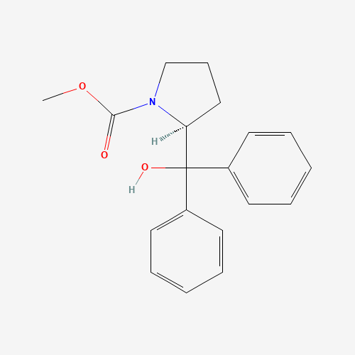 methyl (2S)-2-[hydroxy(diphenyl)methyl]pyrrolidine-1-carboxylate (CAS: 352535-68-3) - Chemical Structure and Molecular Formula 