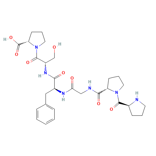 (2S)-1-[(2S)-3-hydroxy-2-[[(2S)-3-phenyl-2-[[2-[[(2S)-1-[(2S)-pyrrolidine-2-carbonyl]pyrrolidine-2-carbonyl]amino]acetyl]amino]propanoyl]amino]propanoyl]pyrrolidine-2-carboxylic acid (CAS: 23828-06-0) - Related Chemical Product