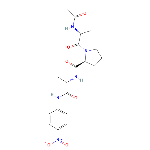 (2S)-1-[(2S)-2-acetamidopropanoyl]-N-[(2S)-1-(4-nitroanilino)-1-oxopropan-2-yl]pyrrolidine-2-carboxamide (CAS: 61596-39-2) - Chemical Structure and Molecular Formula 