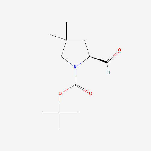 tert-butyl (2S)-2-formyl-4,4-dimethylpyrrolidine-1-carboxylate (CAS: 1369594-35-3) - Chemical Structure and Molecular Formula 
