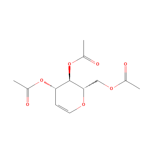 [(2S,3R,4S)-3,4-diacetyloxy-3,4-dihydro-2H-pyran-2-yl]methyl acetate (CAS: 63640-41-5) - Chemical Structure and Molecular Formula 