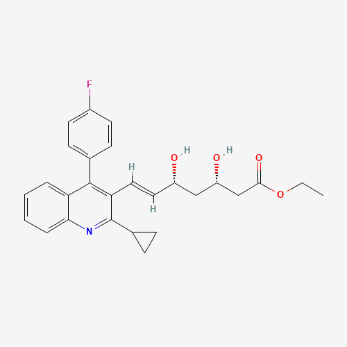 ethyl (E,3S,5R)-7-[2-cyclopropyl-4-(4-fluorophenyl)quinolin-3-yl]-3,5-dihydroxyhept-6-enoate (CAS: 172336-33-3) - Chemical Structure and Molecular Formula 