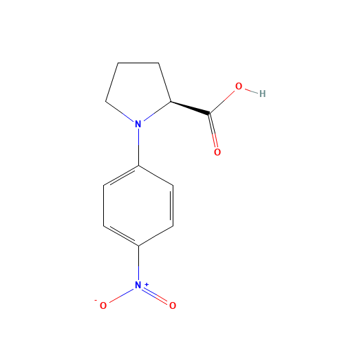 (2S)-1-(4-nitrophenyl)pyrrolidine-2-carboxylic acid (CAS: 122092-18-6) - Chemical Structure and Molecular Formula 