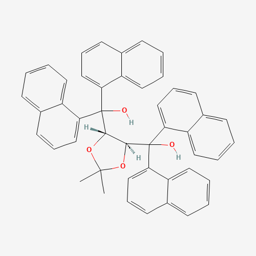 [(4S,5S)-5-[hydroxy(dinaphthalen-1-yl)methyl]-2,2-dimethyl-1,3-dioxolan-4-yl]-dinaphthalen-1-ylmethanol (CAS: 171086-52-5) - Chemical Structure and Molecular Formula 