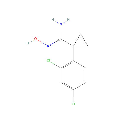 1-(2,4-dichlorophenyl)-N'-hydroxycyclopropane-1-carboximidamide (CAS: 256658-06-7) - Chemical Structure and Molecular Formula 