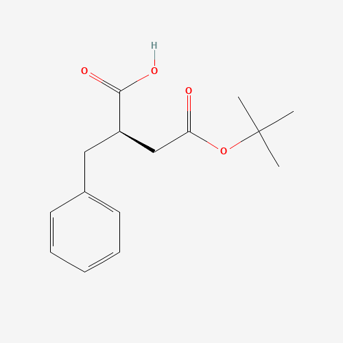 (2R)-2-benzyl-4-[(2-methylpropan-2-yl)oxy]-4-oxobutanoic acid (CAS: 122225-33-6) - Chemical Structure and Molecular Formula 
