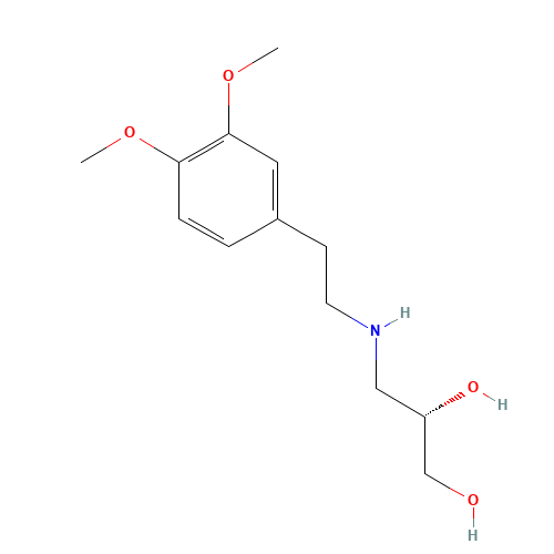 (2S)-3-[2-(3,4-dimethoxyphenyl)ethylamino]propane-1,2-diol (CAS: 85648-10-8) - Related Chemical Product