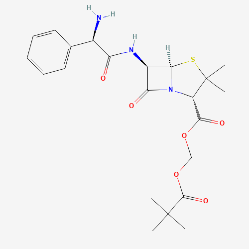 2,2-dimethylpropanoyloxymethyl (2S,5R,6R)-6-[[(2R)-2-amino-2-phenylacetyl]amino]-3,3-dimethyl-7-oxo-4-thia-1-azabicyclo[3.2.0]heptane-2-carboxylate (CAS: 33817-20-8) - Related Chemical Product