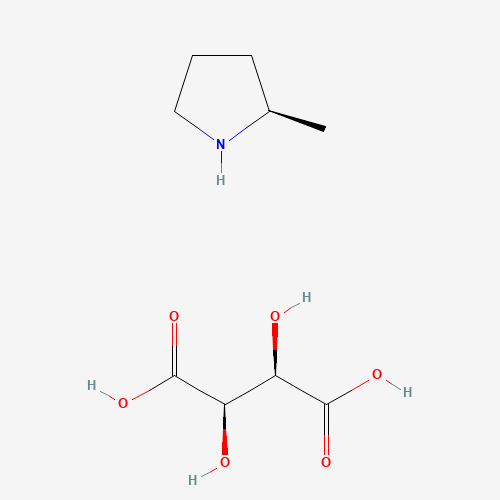 (2R,3R)-2,3-dihydroxybutanedioic acid;(2R)-2-methylpyrrolidine (CAS: 69498-23-3) - Chemical Structure and Molecular Formula 