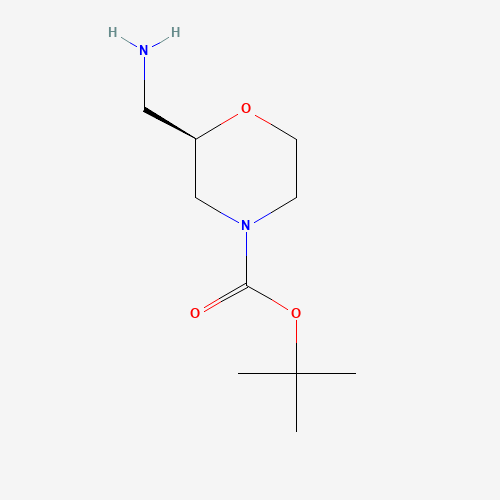 tert-butyl (2R)-2-(aminomethyl)morpholine-4-carboxylate (CAS: 1174913-80-4) - Chemical Structure and Molecular Formula 