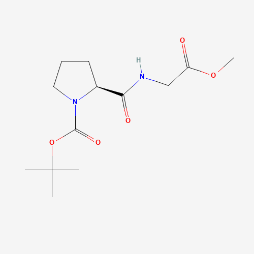 tert-butyl (2S)-2-[(2-methoxy-2-oxoethyl)carbamoyl]pyrrolidine-1-carboxylate (CAS: 34290-72-7) - Chemical Structure and Molecular Formula 