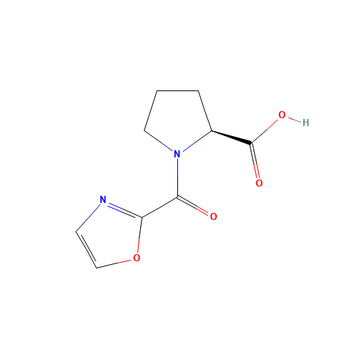 (2S)-1-(1,3-oxazole-2-carbonyl)pyrrolidine-2-carboxylic acid (CAS: 1309965-70-5) - Chemical Structure and Molecular Formula 