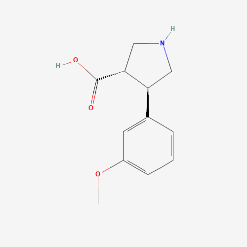 (3S,4R)-4-(3-methoxyphenyl)pyrrolidine-3-carboxylic acid (CAS: 937692-64-3) - Chemical Structure and Molecular Formula 