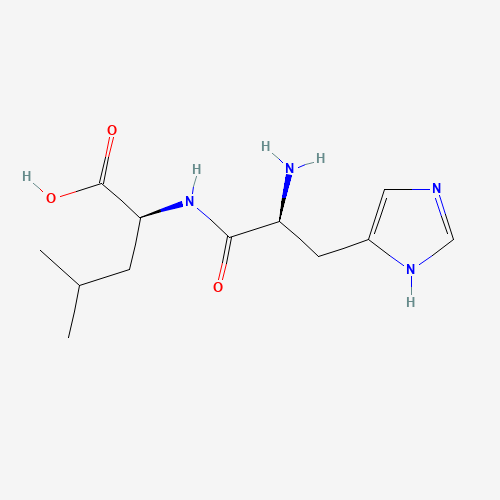 (2S)-2-[[(2S)-2-amino-3-(1H-imidazol-5-yl)propanoyl]amino]-4-methylpentanoic acid (CAS: 7763-65-7) - Chemical Structure and Molecular Formula 