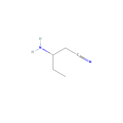 (3S)-3-aminopentanenitrile (CAS: 639804-64-1) - Chemical Structure and Molecular Formula 