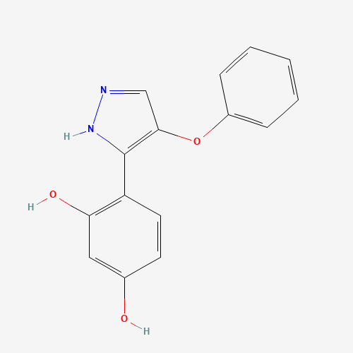(4Z)-3-hydroxy-4-(4-phenoxy-1,2-dihydropyrazol-3-ylidene)cyclohexa-2,5-dien-1-one (CAS: 263744-90-7) - Chemical Structure and Molecular Formula 