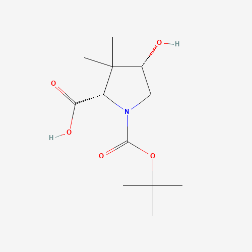 (2S,4S)-4-hydroxy-3,3-dimethyl-1-[(2-methylpropan-2-yl)oxycarbonyl]pyrrolidine-2-carboxylic acid (CAS: 174060-99-2) - Chemical Structure and Molecular Formula 