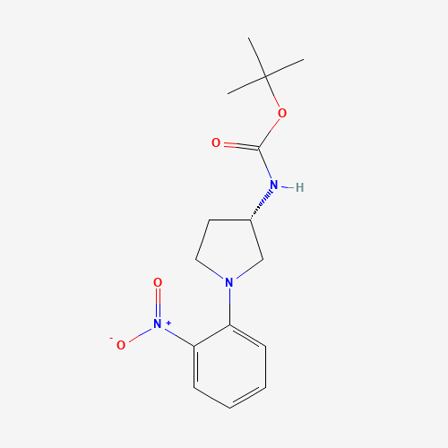 tert-butyl N-[(3S)-1-(2-nitrophenyl)pyrrolidin-3-yl]carbamate (CAS: 348165-32-2) - Chemical Structure and Molecular Formula 