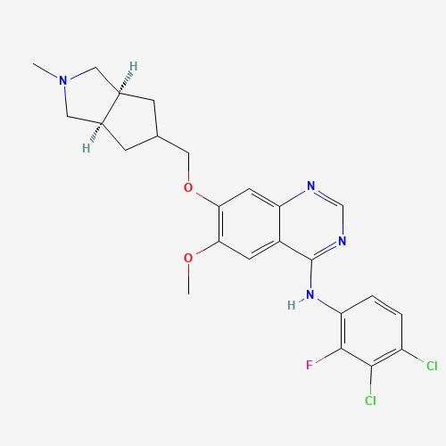 7-[[(3aS,6aR)-2-methyl-3,3a,4,5,6,6a-hexahydro-1H-cyclopenta[c]pyrrol-5-yl]methoxy]-N-(3,4-dichloro-2-fluorophenyl)-6-methoxyquinazolin-4-amine (CAS: 781613-23-8) - Related Chemical Product