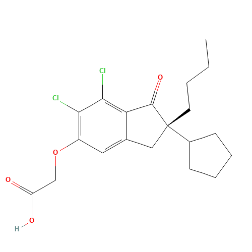 2-[[(2S)-2-butyl-6,7-dichloro-2-cyclopentyl-1-oxo-3H-inden-5-yl]oxy]acetic acid (CAS: 81166-47-4) - Related Chemical Product