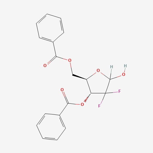 [(2R,3R)-3-benzoyloxy-4,4-difluoro-5-hydroxyoxolan-2-yl]methyl benzoate (CAS: 1173824-58-2) - Chemical Structure and Molecular Formula 