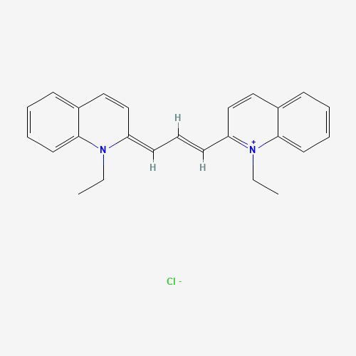 (2E)-1-ethyl-2-[(E)-3-(1-ethylquinolin-1-ium-2-yl)prop-2-enylidene]quinoline;chloride (CAS: 2768-90-3) - Chemical Structure and Molecular Formula 