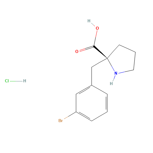 (2S)-2-[(3-bromophenyl)methyl]pyrrolidine-2-carboxylic acid;hydrochloride (CAS: 1217836-26-4) - Related Chemical Product