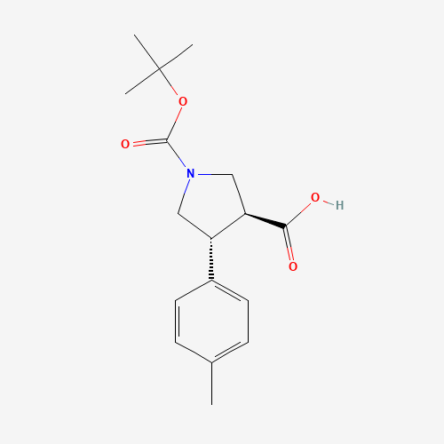 (3S,4R)-4-(4-methylphenyl)-1-[(2-methylpropan-2-yl)oxycarbonyl]pyrrolidine-3-carboxylic acid (CAS: 959577-53-8) - Related Chemical Product