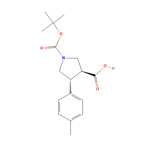 (3S,4R)-4-(4-methylphenyl)-1-[(2-methylpropan-2-yl)oxycarbonyl]pyrrolidine-3-carboxylic acid (CAS: 959577-53-8) - Related Chemical Product