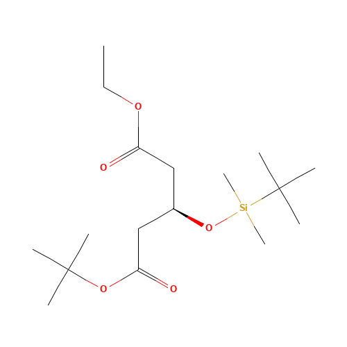 5-O-tert-butyl 1-O-ethyl (3R)-3-[tert-butyl(dimethyl)silyl]oxypentanedioate (CAS: 615556-99-5) - Chemical Structure and Molecular Formula 