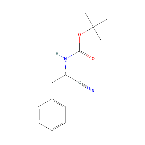 tert-butyl N-[(1S)-1-cyano-2-phenylethyl]carbamate (CAS: 99281-90-0) - Chemical Structure and Molecular Formula 
