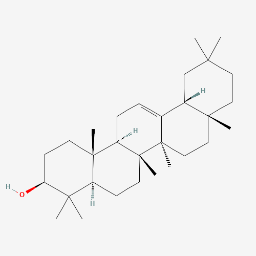 (3S,4aR,6aR,6bS,8aR,12aR,14aR,14bR)-4,4,6a,6b,8a,11,11,14b-octamethyl-1,2,3,4a,5,6,7,8,9,10,12,12a,14,14a-tetradecahydropicen-3-ol (CAS: 559-70-6) - Chemical Structure and Molecular Formula 