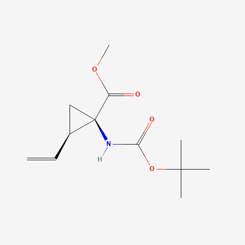 methyl (1R,2R)-2-ethenyl-1-[(2-methylpropan-2-yl)oxycarbonylamino]cyclopropane-1-carboxylate (CAS: 915317-20-3) - Chemical Structure and Molecular Formula 