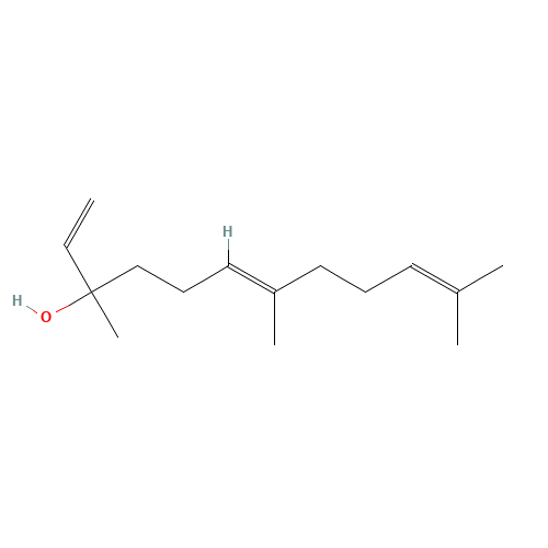 (6E)-3,7,11-trimethyldodeca-1,6,10-trien-3-ol (CAS: 40716-66-3) - Chemical Structure and Molecular Formula 