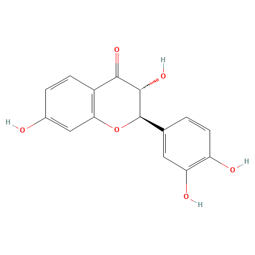 (2R,3R)-2-(3,4-dihydroxyphenyl)-3,7-dihydroxy-2,3-dihydrochromen-4-one (CAS: 20725-03-5) - Chemical Structure and Molecular Formula 