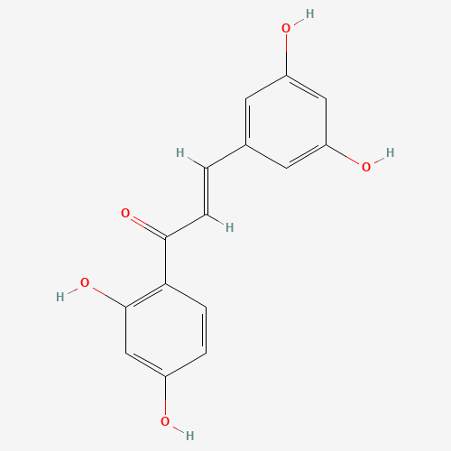 (E)-1-(2,4-dihydroxyphenyl)-3-(3,5-dihydroxyphenyl)prop-2-en-1-one (CAS: 75514-30-6) - Chemical Structure and Molecular Formula 