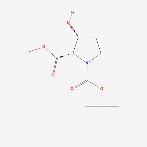 1-O-tert-butyl 2-O-methyl (2S,3R)-3-hydroxypyrrolidine-1,2-dicarboxylate (CAS: 130966-46-0) - Chemical Structure and Molecular Formula 