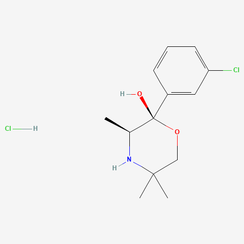 (2S,3S)-2-(3-chlorophenyl)-3,5,5-trimethylmorpholin-2-ol;hydrochloride (CAS: 106083-71-0) - Chemical Structure and Molecular Formula 