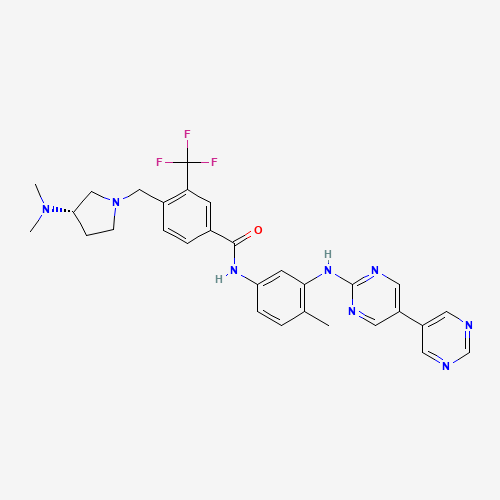 4-[[(3S)-3-(dimethylamino)pyrrolidin-1-yl]methyl]-N-[4-methyl-3-[(5-pyrimidin-5-ylpyrimidin-2-yl)amino]phenyl]-3-(trifluoromethyl)benzamide (CAS: 887650-05-7) - Related Chemical Product