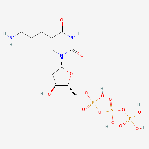 [[(2R,3S,5R)-5-[5-(3-aminopropyl)-2,4-dioxopyrimidin-1-yl]-3-hydroxyoxolan-2-yl]methoxy-hydroxyphosphoryl] phosphono hydrogen phosphate (CAS: 90015-82-0) - Chemical Structure and Molecular Formula 